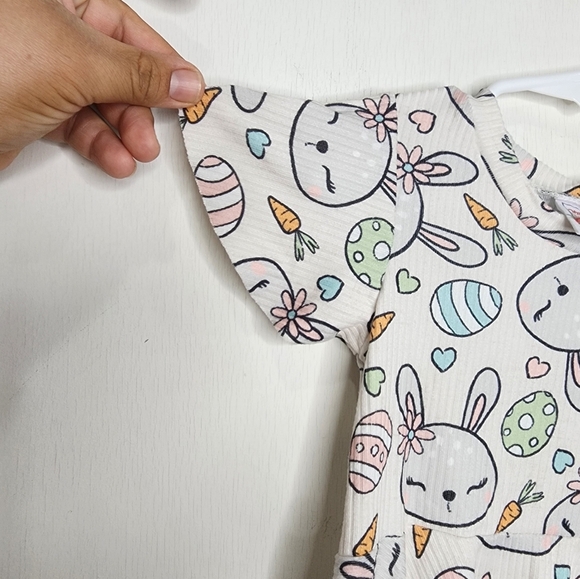 Easter Cartoon Pattern Stretchy Soft  Toddler Dress Size 2T - Picture 3 of 7